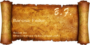Barcsa Fedor névjegykártya